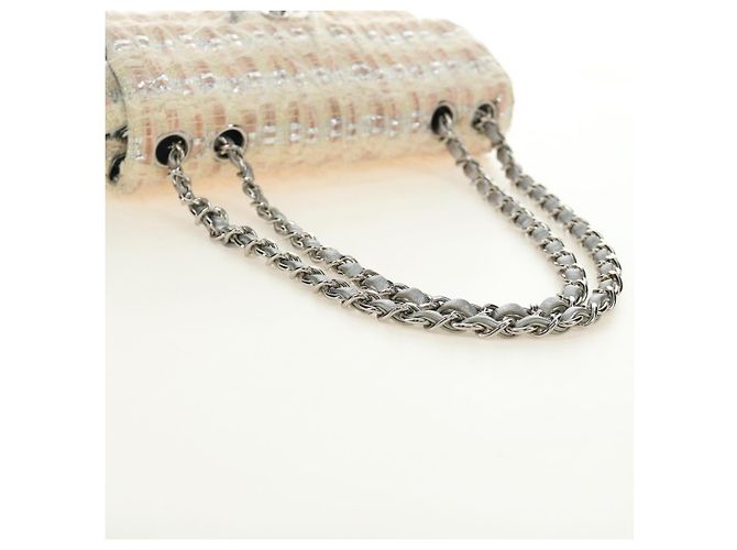 CHANEL Chain Matelasse 23 Schultertasche Tweed Rosa Silber CC Auth 185953SAM Pink - Ansicht 7