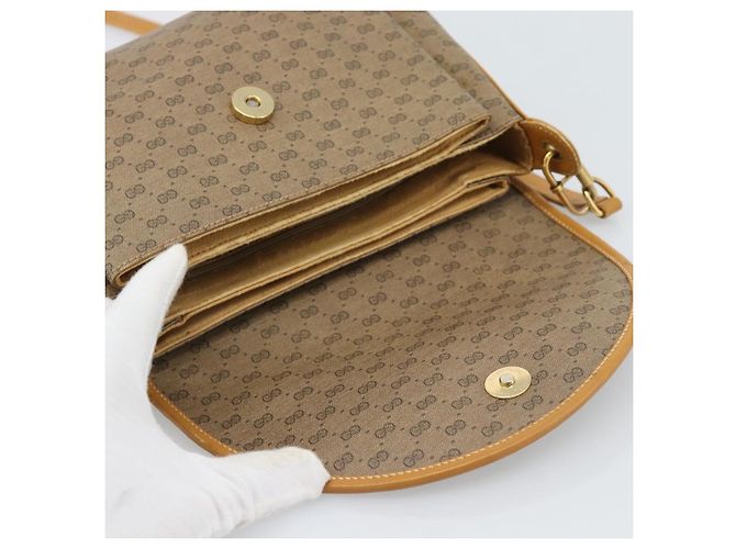Borsa a tracolla GUCCI Micro GG Supreme PVC Beige Gold 001 099 4084 Auth BA13452 D'oro - vista 10