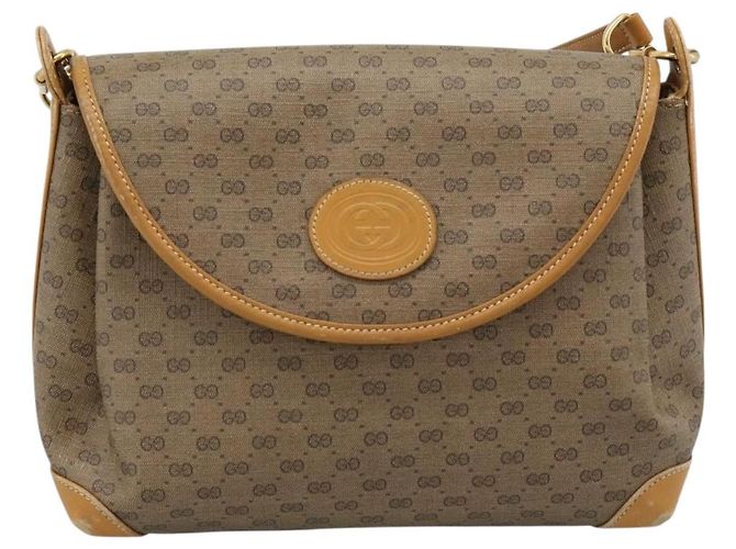 Borsa a tracolla GUCCI Micro GG Supreme PVC Beige Gold 001 099 4084 Auth BA13452 D'oro - vista 13