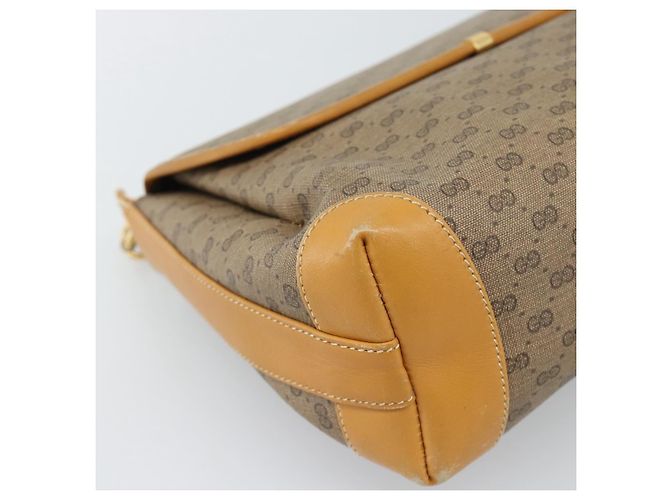 Borsa a tracolla GUCCI Micro GG Supreme PVC Beige Gold 001 099 4084 Auth BA13452 D'oro - vista 16