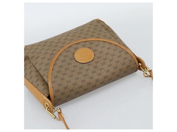 Borsa a tracolla GUCCI Micro GG Supreme PVC Beige Gold 001 099 4084 Auth BA13452 D'oro - vista 6