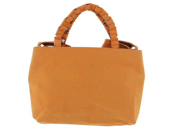 Borsa Salvatore Ferragamo Vala Canvas 2way Arancione Argento Auth BA13480 - vista 13