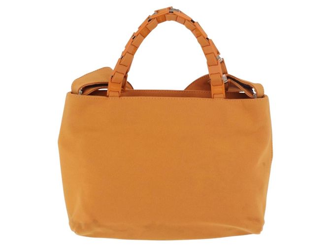 Borsa Salvatore Ferragamo Vala Canvas 2way Arancione Argento Auth BA13480 - vista 2