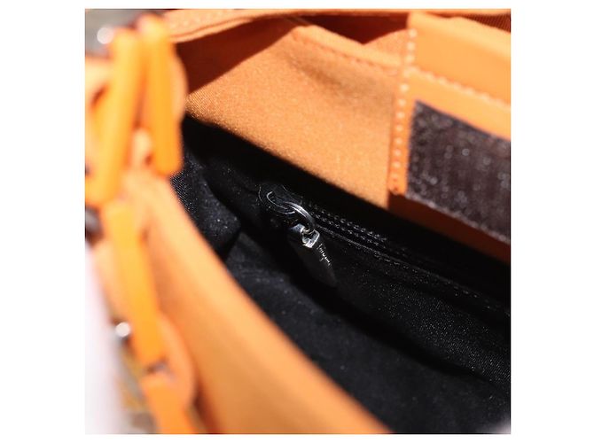 Borsa Salvatore Ferragamo Vala Canvas 2way Arancione Argento Auth BA13480 - vista 22