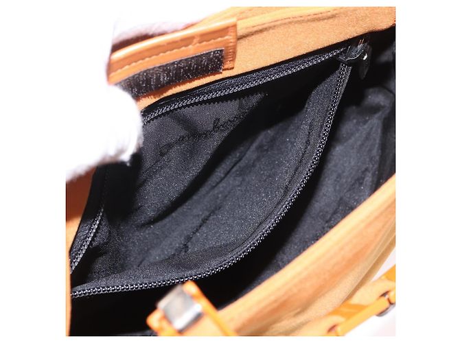 Borsa Salvatore Ferragamo Vala Canvas 2way Arancione Argento Auth BA13480 - vista 23