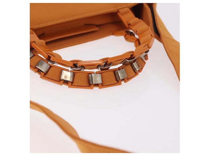Borsa Salvatore Ferragamo Vala Canvas 2way Arancione Argento Auth BA13480 - vista 8