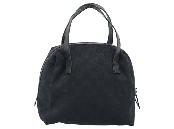Borsa a mano GUCCI GG Canvas Nera 124542 Auth 185964A Nero - vista 2