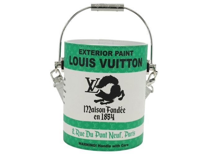 LOUIS VUITTON LV Painted Can Shoulder Bag PVC Leather Green M81592 Auth 184971SM Verde - vista 13