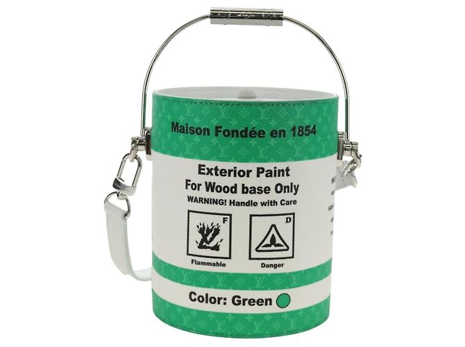LOUIS VUITTON LV Painted Can Shoulder Bag PVC Leather Green M81592 Auth 184971SM Verde - vista 2