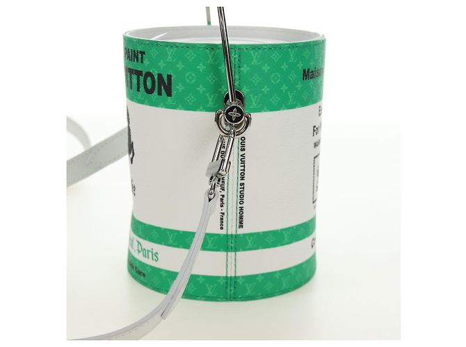 LOUIS VUITTON LV Painted Can Shoulder Bag PVC Leather Green M81592 Auth 184971SM Verde - vista 3