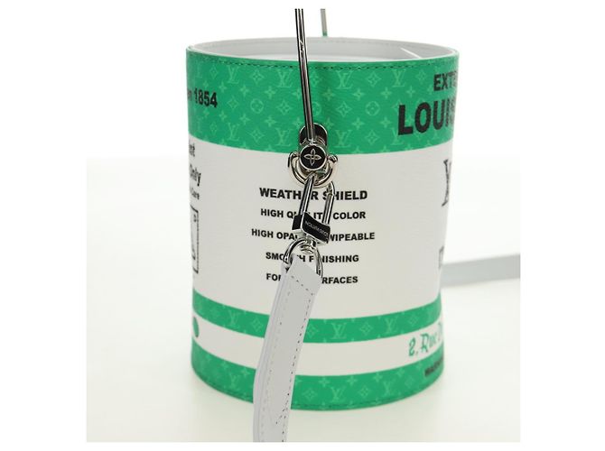LOUIS VUITTON LV Painted Can Shoulder Bag PVC Leather Green M81592 Auth 184971SM Verde - vista 4