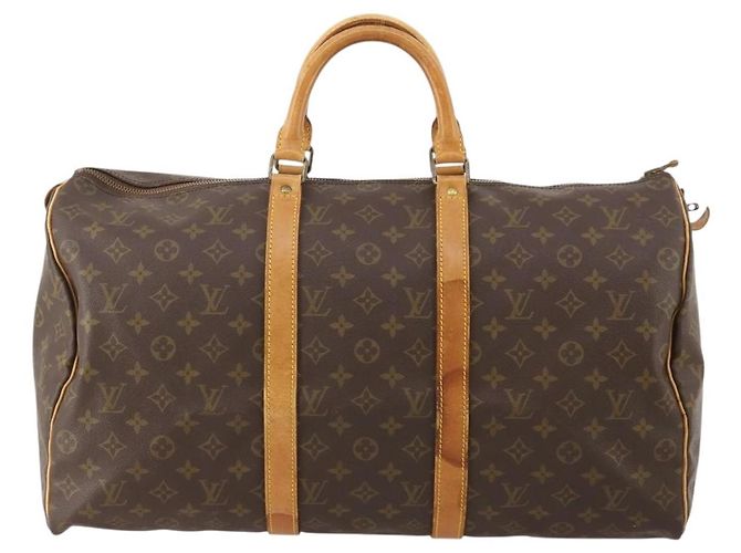LOUIS VUITTON Monogram Keepall 50 Boston Bag M41426 LV Auth 182626 Monogramma - vista 13
