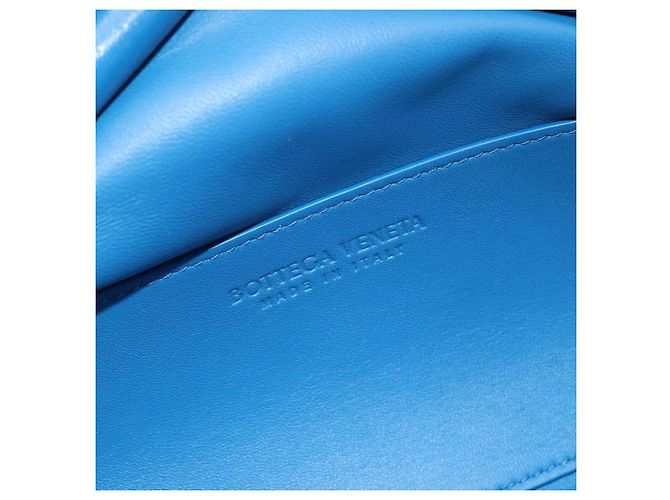 Borsa BOTTEGA VENETA Top Handle Bag in jersey di cotone blu argento Auth 185557A - vista 10