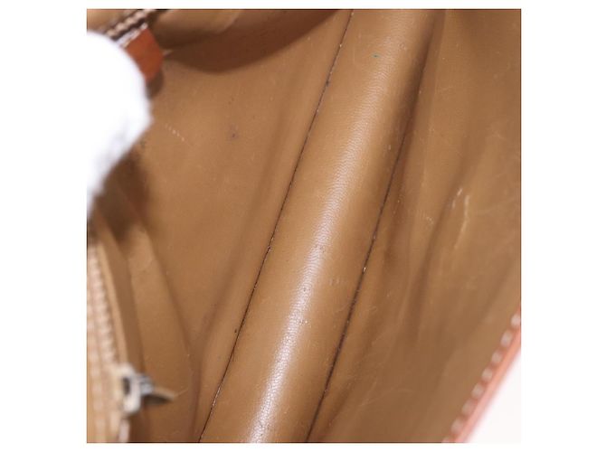 Céline Bolsa de Ombro CELINE Macadam Canvas PVC Couro Bege Ouro Auth 187364 Dourado - vista 11