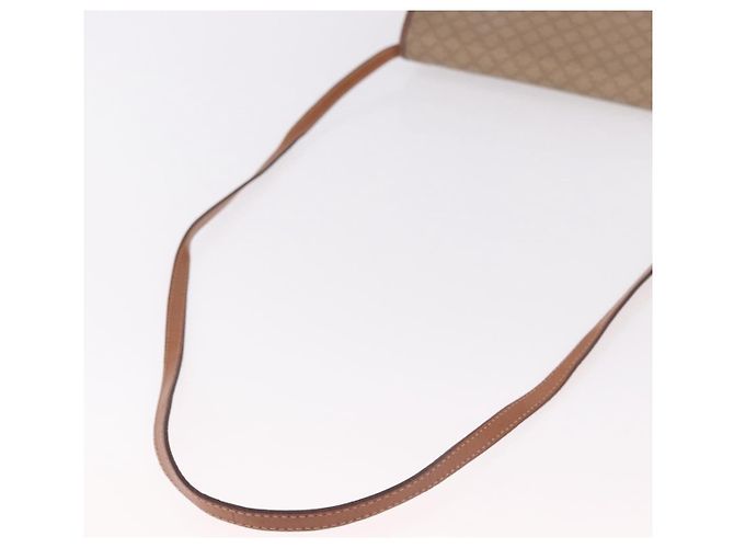 Céline Bolsa de Ombro CELINE Macadam Canvas PVC Couro Bege Ouro Auth 187364 Dourado - vista 7