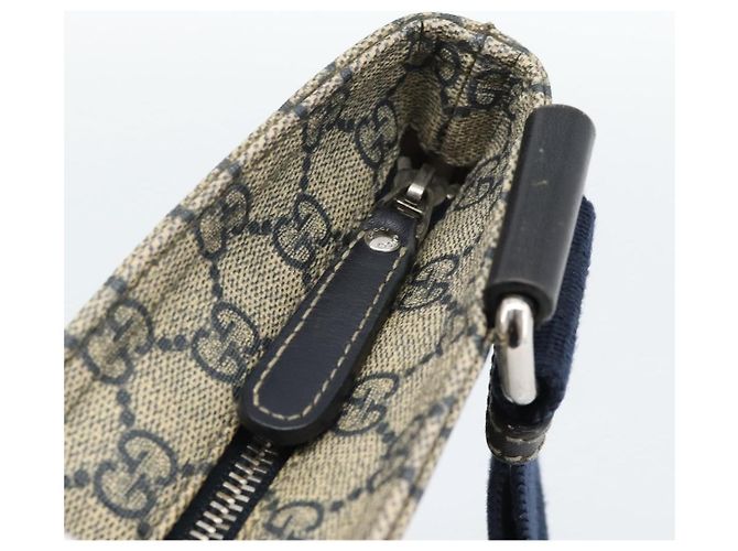 Bolso de hombro GUCCI GG Supreme PVC Azul Marino Plata 201446 Auth ka4760 - vista 10