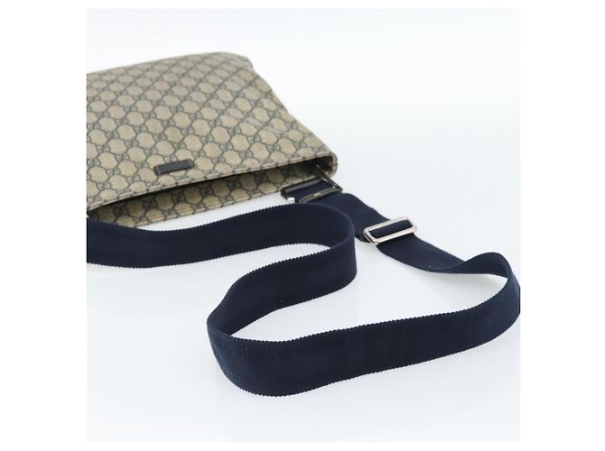 Bolso de hombro GUCCI GG Supreme PVC Azul Marino Plata 201446 Auth ka4760 - vista 7
