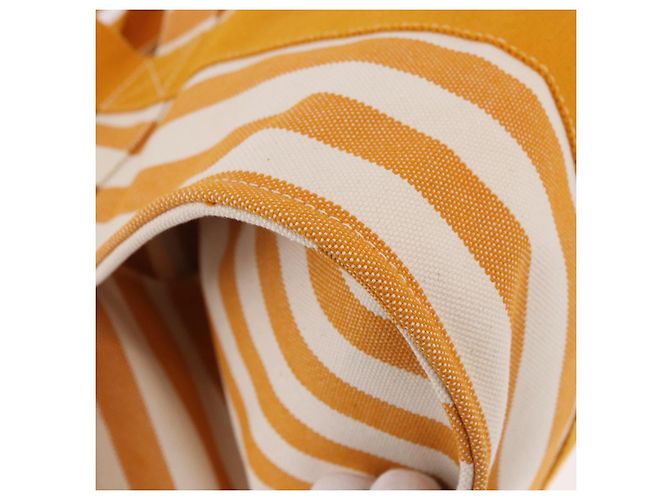 Hermès HERMES Cannes PM Handtasche Canvas Gelb Silber Authentisch 186325A - Ansicht 15