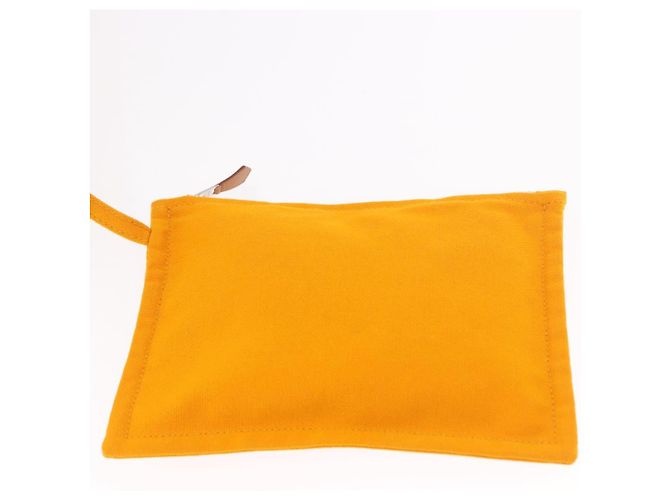 Hermès HERMES Cannes PM Handtasche Canvas Gelb Silber Authentisch 186325A - Ansicht 19