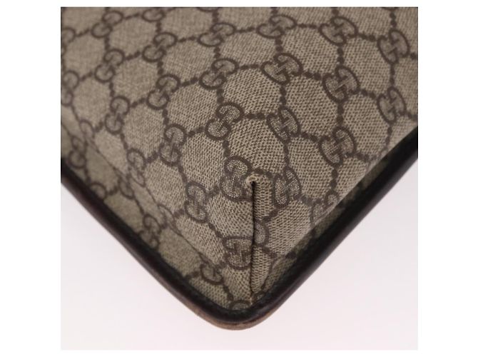 Borsa a Spalla GUCCI GG Supreme PVC Beige Argento 92560 Auth 186848 - vista 15