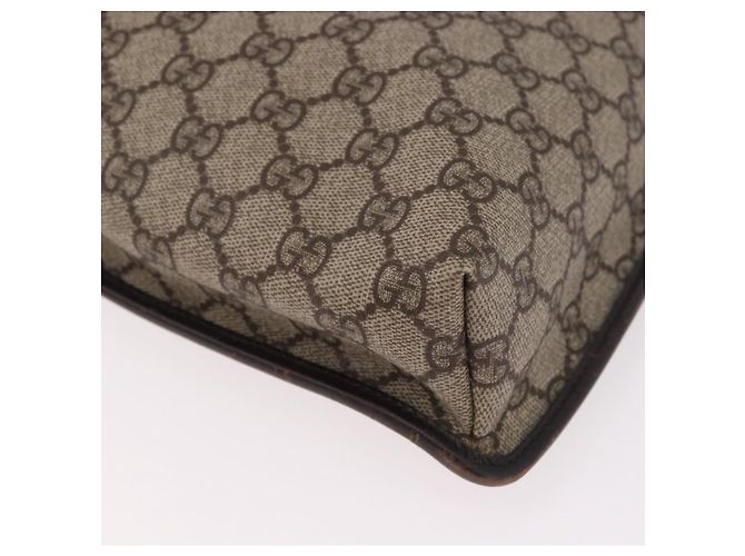 Borsa a Spalla GUCCI GG Supreme PVC Beige Argento 92560 Auth 186848 - vista 16