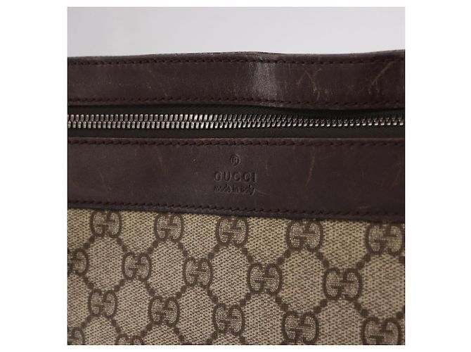 Borsa a Spalla GUCCI GG Supreme PVC Beige Argento 92560 Auth 186848 - vista 18