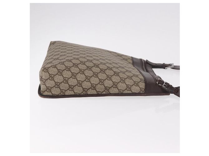 Borsa a Spalla GUCCI GG Supreme PVC Beige Argento 92560 Auth 186848 - vista 4