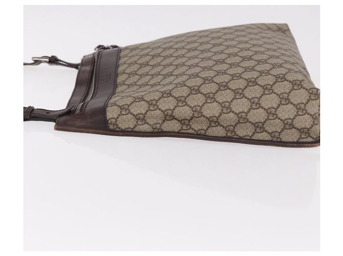 Borsa a Spalla GUCCI GG Supreme PVC Beige Argento 92560 Auth 186848 - vista 5