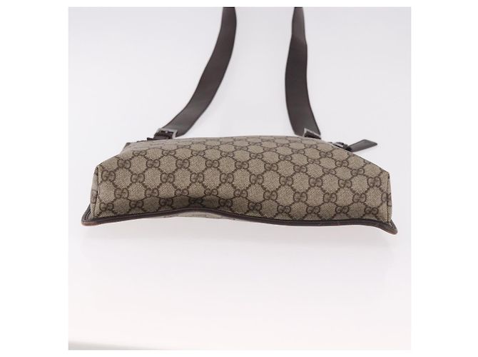 Borsa a Spalla GUCCI GG Supreme PVC Beige Argento 92560 Auth 186848 - vista 6