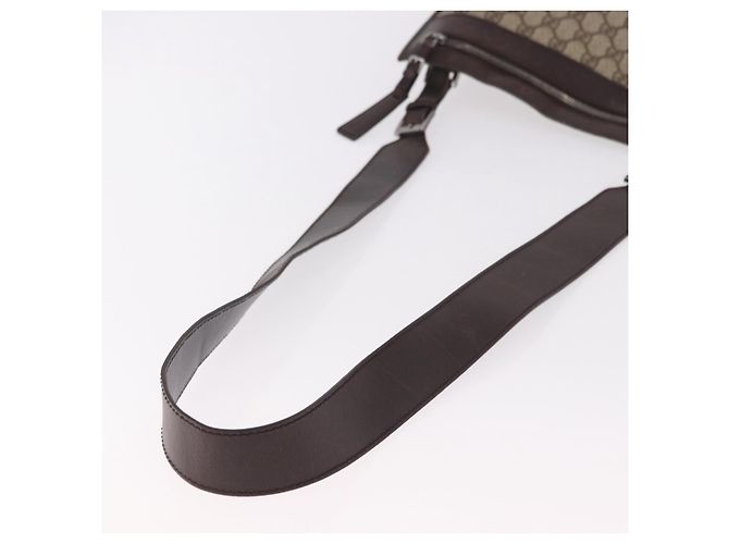 Borsa a Spalla GUCCI GG Supreme PVC Beige Argento 92560 Auth 186848 - vista 8
