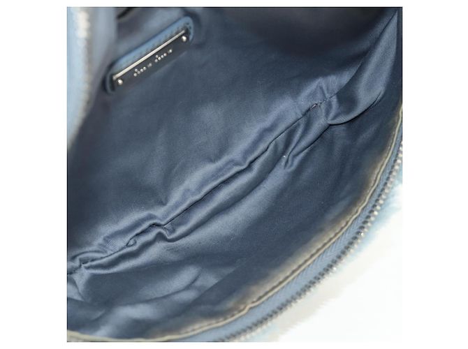 Borsa a tracolla con catena Miu Miu blu argento autentica 184817M - vista 10
