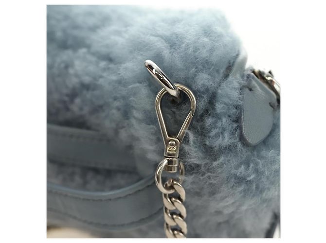 Borsa a tracolla con catena Miu Miu blu argento autentica 184817M - vista 17