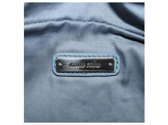Borsa a tracolla con catena Miu Miu blu argento autentica 184817M - vista 24
