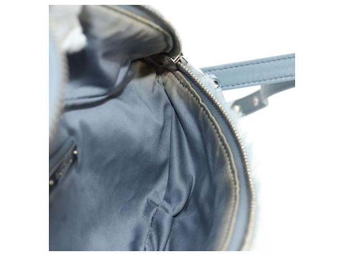 Borsa a tracolla con catena Miu Miu blu argento autentica 184817M - vista 25