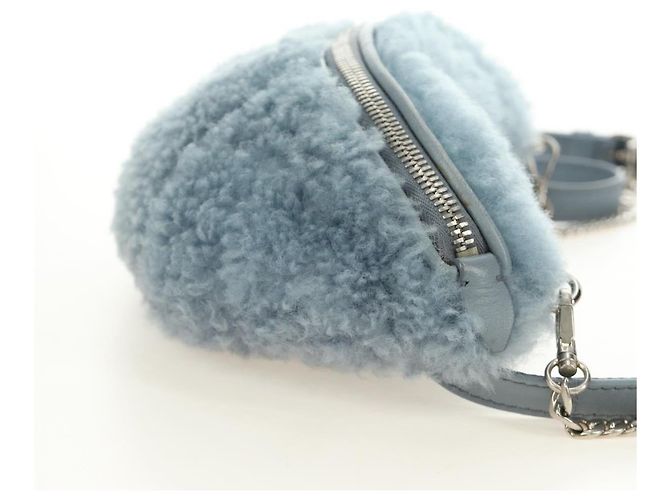 Borsa a tracolla con catena Miu Miu blu argento autentica 184817M - vista 4