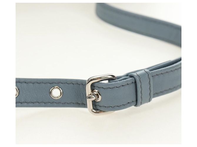 Borsa a tracolla con catena Miu Miu blu argento autentica 184817M - vista 7