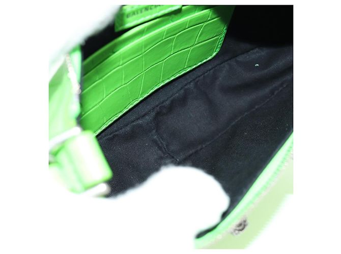 BALENCIAGA Bolso Mini Le Cagole de cuero con cadena 2way Verde 695814 Auth 185445M - vista 10