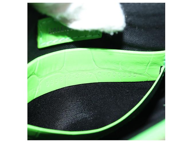BALENCIAGA Bolso Mini Le Cagole de cuero con cadena 2way Verde 695814 Auth 185445M - vista 11