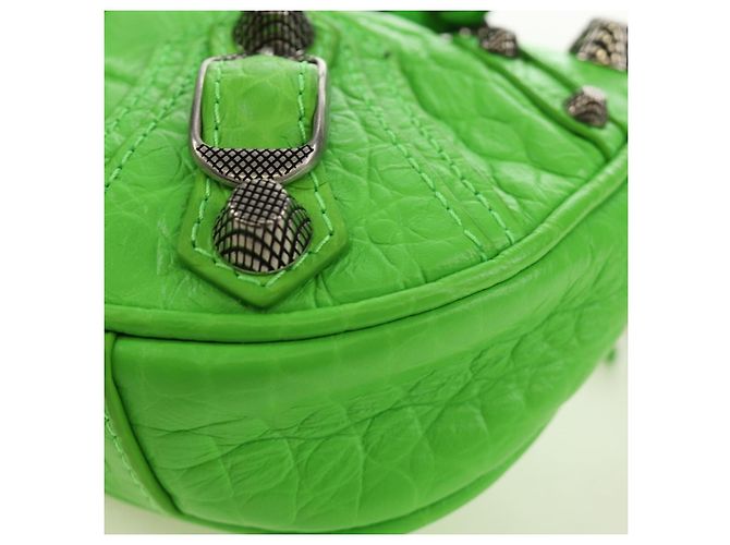 BALENCIAGA Bolso Mini Le Cagole de cuero con cadena 2way Verde 695814 Auth 185445M - vista 17