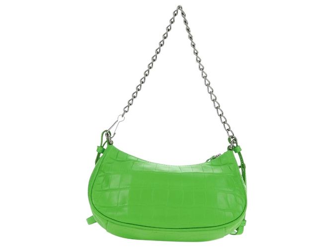 BALENCIAGA Bolso Mini Le Cagole de cuero con cadena 2way Verde 695814 Auth 185445M - vista 2