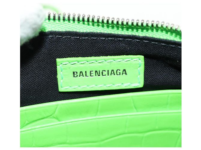 BALENCIAGA Bolso Mini Le Cagole de cuero con cadena 2way Verde 695814 Auth 185445M - vista 21