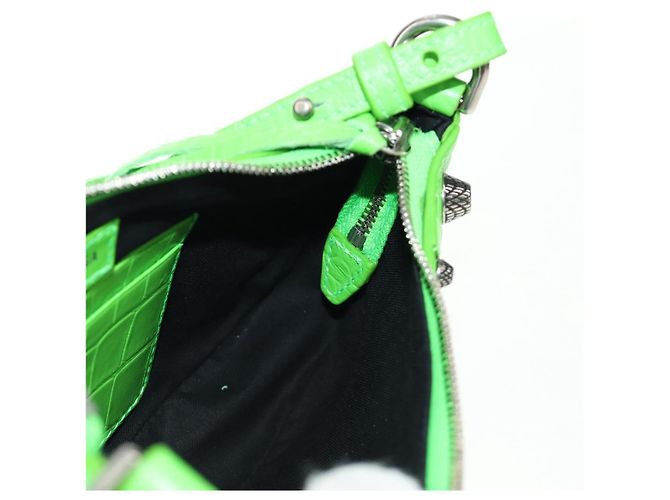BALENCIAGA Bolso Mini Le Cagole de cuero con cadena 2way Verde 695814 Auth 185445M - vista 22