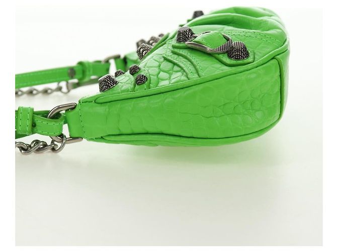 BALENCIAGA Bolso Mini Le Cagole de cuero con cadena 2way Verde 695814 Auth 185445M - vista 3