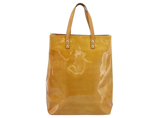 LOUIS VUITTON Borsa Monogram Vernis Reade MM Beige M91141 LV Auth hk3847 - vista 13