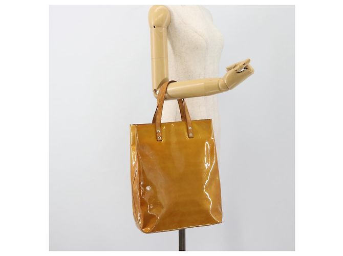 LOUIS VUITTON Borsa Monogram Vernis Reade MM Beige M91141 LV Auth hk3847 - vista 21