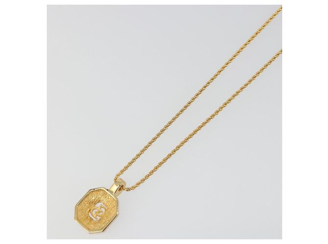 Collana Christian Dior in strass metallico Gold Auth SW2415 D'oro - vista 11