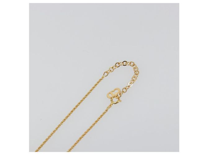 Collana Christian Dior in strass metallico Gold Auth SW2415 D'oro - vista 14