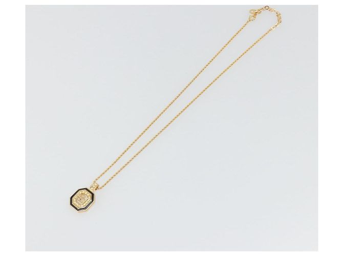 Collana Christian Dior in strass metallico Gold Auth SW2415 D'oro - vista 2