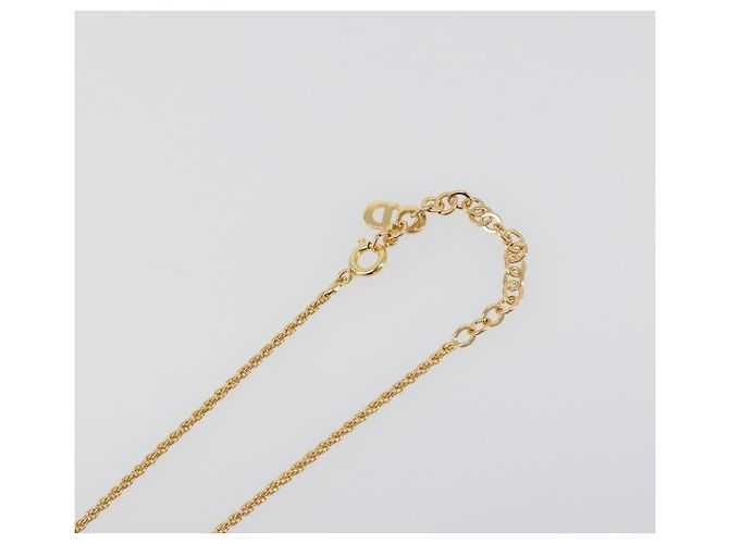 Collana Christian Dior in strass metallico Gold Auth SW2415 D'oro - vista 7