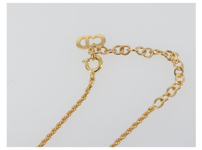 Collana Christian Dior in strass metallico Gold Auth SW2415 D'oro - vista 8